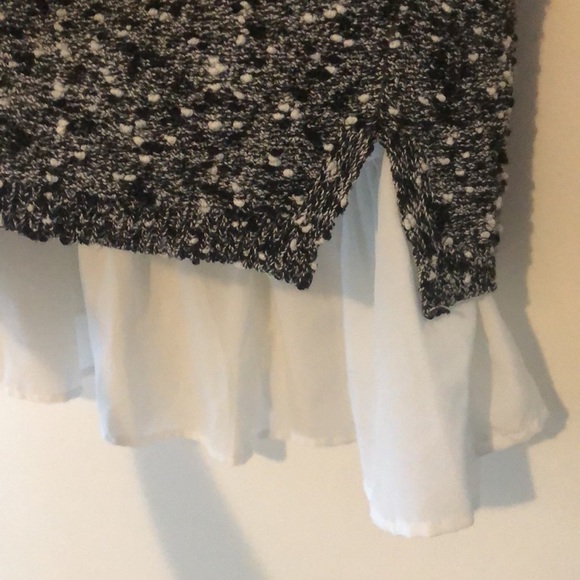 New Club Monaco layered textured nubby knit layered blouse pullover sweater top - Picture 8 of 10